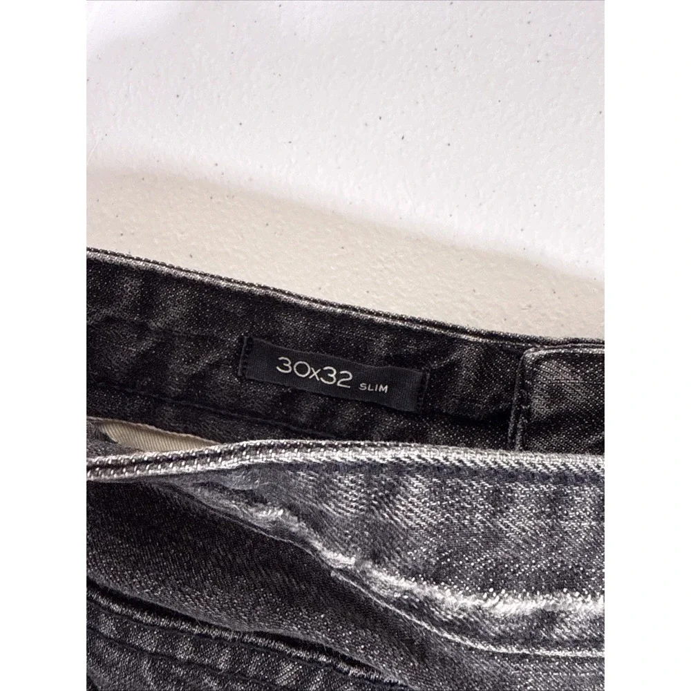 Banana Republic Jeans Mens Size 30x32 Black Selvedge Distressed Stretch Grunge
